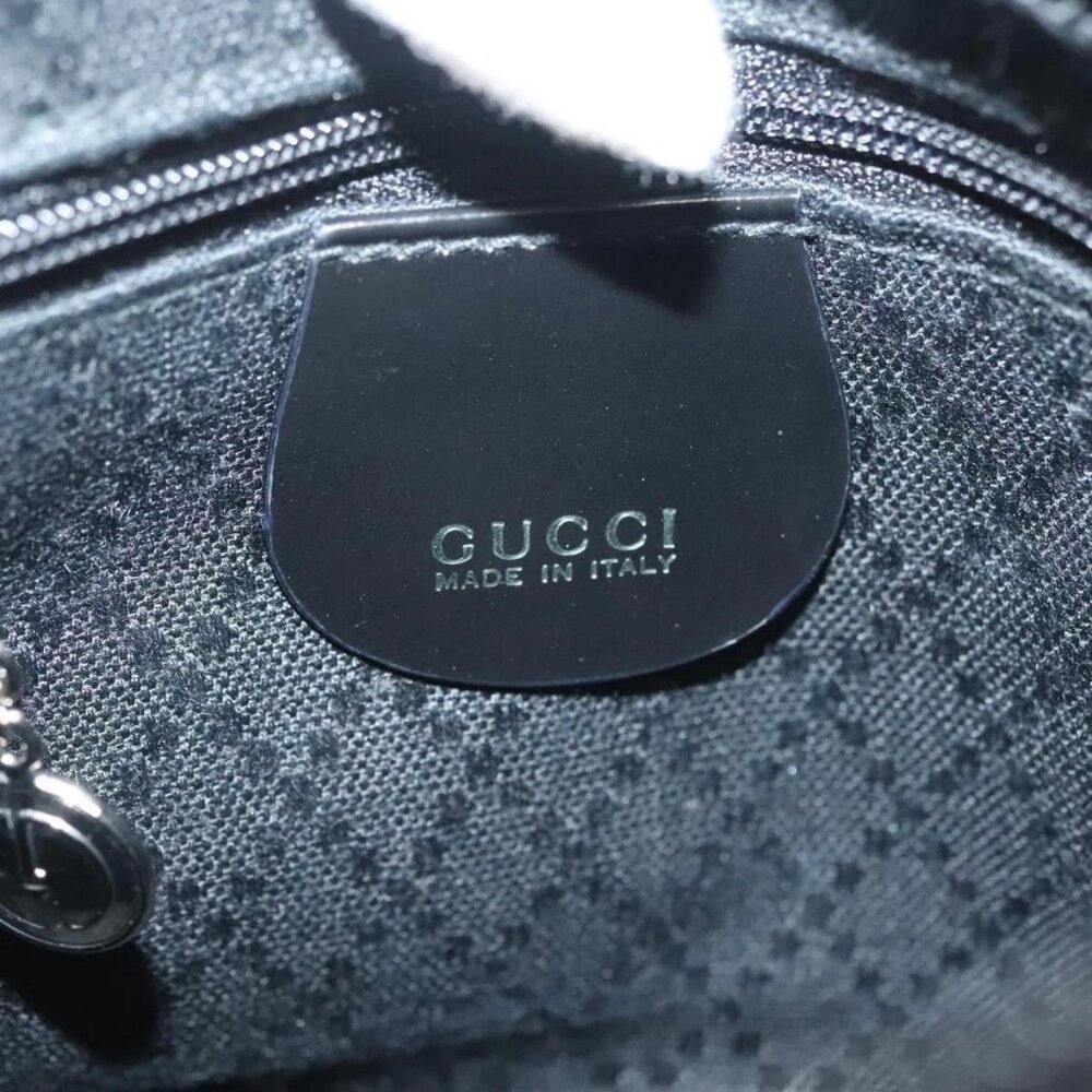 GUCCI Bamboo Hand Bag Nylon 2way Black Silver 007 2040 0275 Auth 141697 - Picture 11 of 16